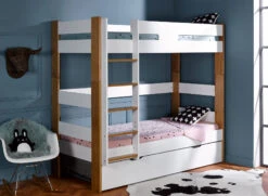 Lit Superposé 90x190 CODY – Blanc/Bois -Nateo Concept lit superpose 90x190 blanc bois cody 2