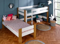 Lit Superposé 90x190 CODY – Blanc/Bois -Nateo Concept lit superpose 90x190 blanc bois cody 4