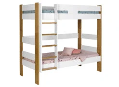 Lit Superposé 90x190 CODY – Blanc/Bois -Nateo Concept lit superpose 90x190 blanc bois cody 5