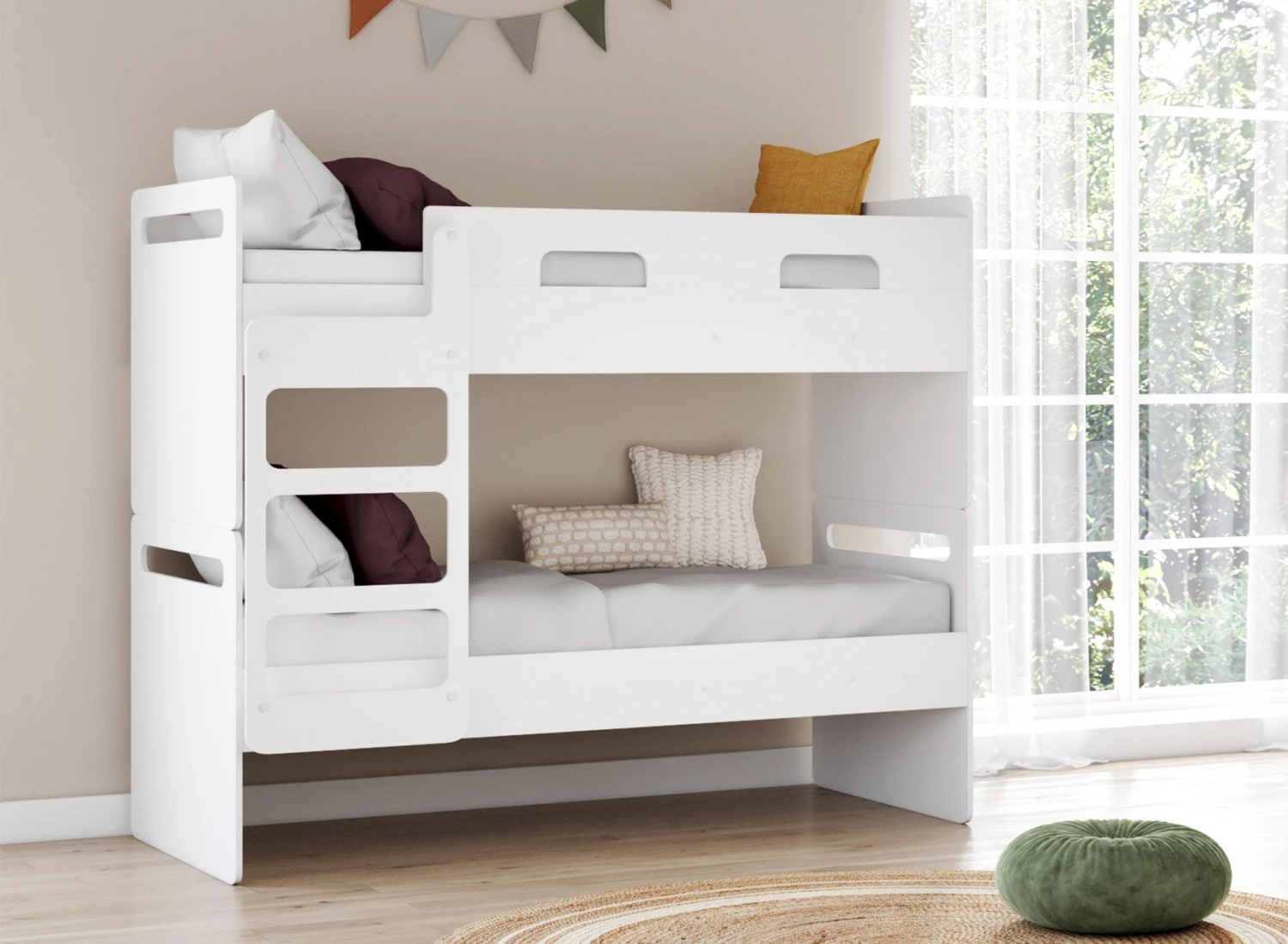 Lit Superposé Séparable 90x190 LEVIS – Blanc