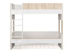 Lit Superposé 90x190 BONDI - Blanc/Bois -Nateo Concept lit superpose 90x190 bondi blancbois 3
