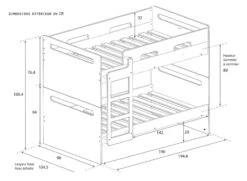 Lit Superposé Séparable 90x190 LEVIS Blanc + 2 Matelas -Nateo Concept lit superpose separable 90x190 levis blanc 2 matelas 6