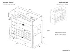 Lit Superposé Séparable 90x190 NOE Blanc/Chêne + 2 Matelas -Nateo Concept lit superpose separable 90x190 noe blanc chene 2 matelas 5