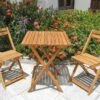 Table Et 2 Chaises Pliantes De Jardin En Bois PORTO